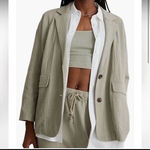 Madewell Light Gray Textured Blazer